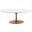 Lippa 42 Inch Oval-Shaped Wood Top Coffee Table In Rose White