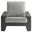 Lirienne Outdoor Patio Aluminum Armchair In Light Gray