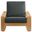 Lirienne Outdoor Patio Aluminum Faux Wood Armchair In Charcoal and Natural