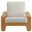 Lirienne Outdoor Patio Aluminum Faux Wood Armchair In Ivory and Natural