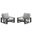 Lirienne Outdoor Patio Aluminum Faux Wood Armchairs Set of 2 In Light Gray