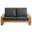 Lirienne Outdoor Patio Aluminum Faux Wood Loveseat In Charcoal and Natural