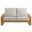 Lirienne Outdoor Patio Aluminum Faux Wood Loveseat In Ivory and Natural