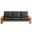 Lirienne Outdoor Patio Aluminum Faux Wood Sofa In Charcoal and Natural
