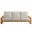Lirienne Outdoor Patio Aluminum Faux Wood Sofa In Ivory and Natural
