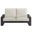 Lirienne Outdoor Patio Aluminum Loveseat In Cream and Gray