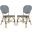 Lisbeth Navy and White French Bistro Stacking Side Chair Set of 2