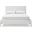 Liz Queen Bed With Fully Upholstered White Faux Leather And Chrome Legs
