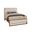 Lodge and Loft King Upholstered Bed In Ivory Cream and Blond Oak