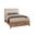 Lodge and Loft King Upholstered Storage Bed In Ivory Cream and Blond Oak