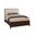 Lodge and Loft King Upholstered Storage Bed In Ivory Cream and Dark Oak