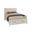 Lodge and Loft King Upholstered Storage Bed In Ivory Cream and Soft White