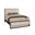 Lodge and Loft Queen Upholstered Bed In Ivory Cream and Dark Oak