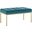 Loft Gold Teal Stainless Steel Leg Medium Performance Velvet Bench