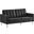 Loft Silver and Black Tufted Upholstered Faux Leather Loveseat