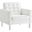 Loft Silver and White Tufted Upholstered Faux Leather Arm Chair