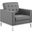 Loft Tufted Vegan Leather Armchair In Silver Gray