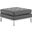 Loft Silver Gray Tufted Upholstered Faux Leather Ottoman