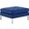 Loft Silver Navy Tufted Upholstered Faux Leather Ottoman