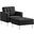 Loft Tufted Vegan Leather Armchair And Ottoman Set In Silver Black