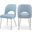 Logan Vegan Leather Dining Chair Set of 2 In Light Blue