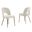 Lois Contemporary Side Chairs Set of 2 In Cream Velvet and Gold Chrome Base