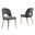 Lois Contemporary Side Chairs Set of 2 In Dark Gray Velvet and Gold Chrome Base