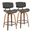 Lombardi 26 Inch Fixed Height Counter Stool Set of 2 In Gray and Walnut