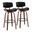 Lombardi 30 Inch Fixed Height Barstool Set of 2 In Black Walnut