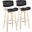 Lombardi 30 Inch Fixed Height Barstool Set of 2 In Black and Natural