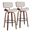 Lombardi 30 Inch Fixed Height Barstool Set of 2 In Cream and Walnut