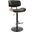 Lombardi Mid-Century Modern Adjustable Barstool In Walnut With Black Faux Leather