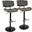 Lombardi Mid Century Modern Adjustable Barstool With Swivel In Walnut With Grey Faux Leather Set Of 2