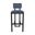 London 30 Inch Bar Height Stool In Sable Onyx and Midnight Blue