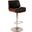 London Black Faux Leather Adjustable Height Swivel Walnut Wood and Chrome Bar Stool