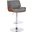 London Gray Faux Leather Adjustable Height Swivel Walnut Wood and Chrome Bar Stool