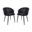 Looma Vegan Leather Metal Side Chair Set of 2 In Black