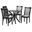Lore Fabric and Wood 5-Piece Dining Set In Grey and Dark Brown