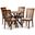 Lore Upholstered and Wood 5-Piece Dining Set In Grey and Walnut Brown