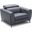 Lorenzo Leather Chair In Blue Grey