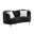 Lori Black Velvet Tuxedo Arm Loveseat