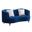 Lori Navy Velvet Tuxedo Arm Loveseat