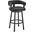 Lorin 26 Inch Counter Height Swivel Bar Stool In Black Finish and Black Faux Leather