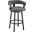Lorin 26 Inch Counter Height Swivel Bar Stool In Black Finish and Gray Faux Leather