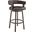 Lorin 26 Inch Counter Height Swivel Bar Stool In Java Brown Finish and Chocolate Faux Leather