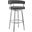 Lorin 26 Inch Gray Faux Leather and Brushed Stainless Steel Swivel Bar Stool
