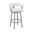 Lorin 30 Inch Bar Height Swivel Barstool In Silver Finish with White Faux Leather