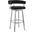 Lorin 30 Inch Black Faux Leather and Brushed Stainless Steel Swivel Bar Stool