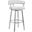 Lorin 30 Inch White Faux Leather and Brushed Stainless Steel Swivel Bar Stool