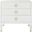 Lorna 3 Drawer Contemporary Night Stand In White and Gold